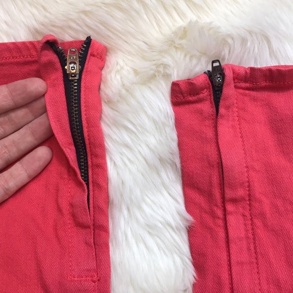 Rag & Bone salmon pink zipper capris skinny jeans - Picture 5 of 8